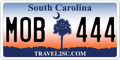 SC license plate MOB444
