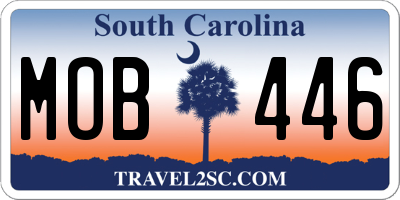 SC license plate MOB446