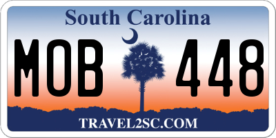 SC license plate MOB448