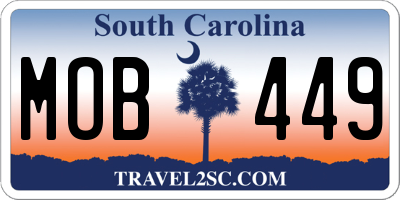 SC license plate MOB449