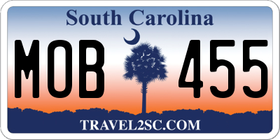 SC license plate MOB455