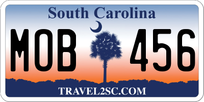 SC license plate MOB456
