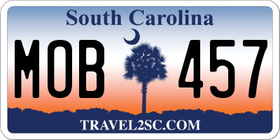 SC license plate MOB457