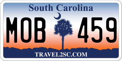 SC license plate MOB459