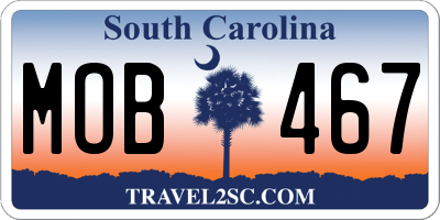 SC license plate MOB467