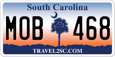 SC license plate MOB468
