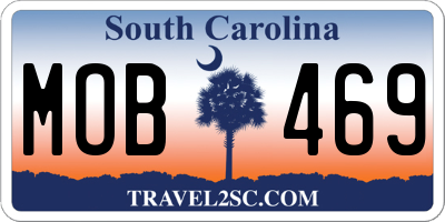 SC license plate MOB469
