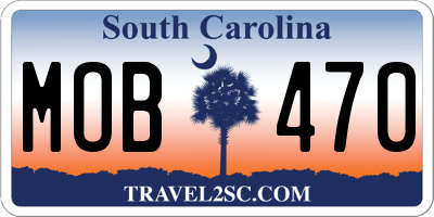 SC license plate MOB470