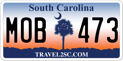SC license plate MOB473