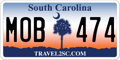 SC license plate MOB474