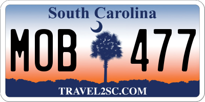 SC license plate MOB477