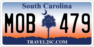 SC license plate MOB479