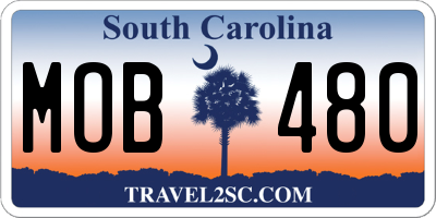 SC license plate MOB480