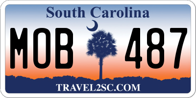 SC license plate MOB487