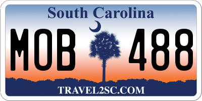 SC license plate MOB488
