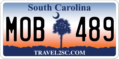 SC license plate MOB489