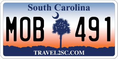 SC license plate MOB491