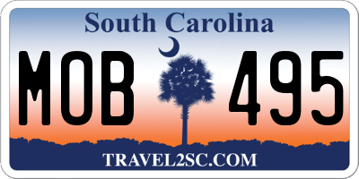SC license plate MOB495