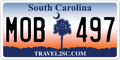 SC license plate MOB497