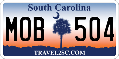 SC license plate MOB504