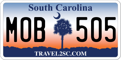 SC license plate MOB505