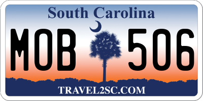 SC license plate MOB506