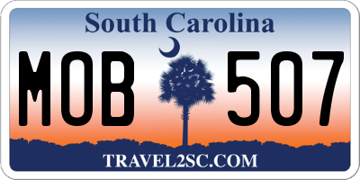 SC license plate MOB507