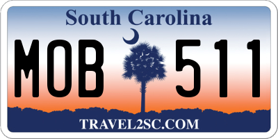 SC license plate MOB511