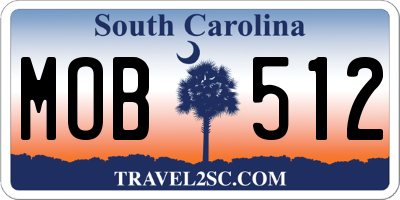 SC license plate MOB512