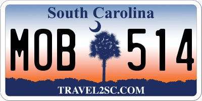 SC license plate MOB514