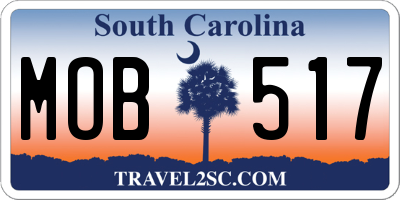 SC license plate MOB517