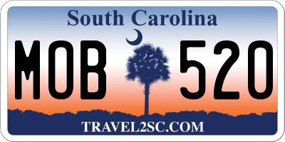 SC license plate MOB520