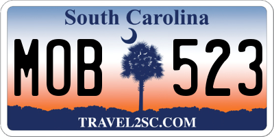 SC license plate MOB523