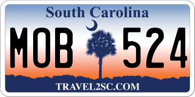 SC license plate MOB524