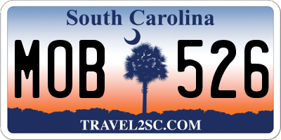 SC license plate MOB526