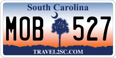 SC license plate MOB527
