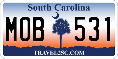 SC license plate MOB531