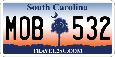 SC license plate MOB532