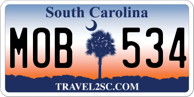SC license plate MOB534