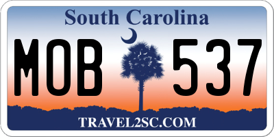 SC license plate MOB537