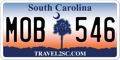 SC license plate MOB546