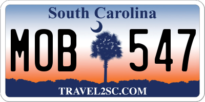 SC license plate MOB547