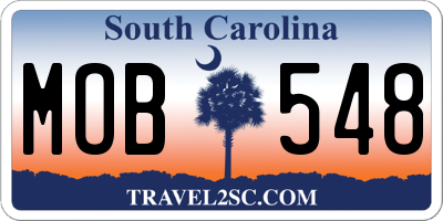 SC license plate MOB548