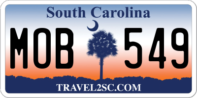 SC license plate MOB549