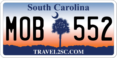 SC license plate MOB552