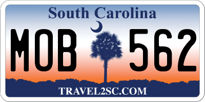 SC license plate MOB562