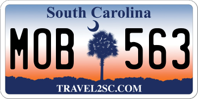 SC license plate MOB563