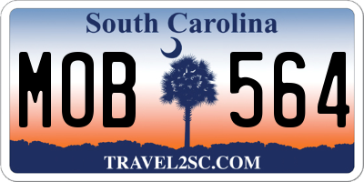 SC license plate MOB564
