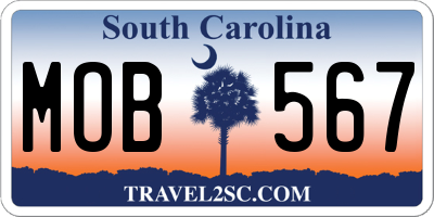 SC license plate MOB567
