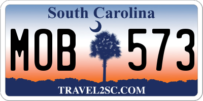 SC license plate MOB573